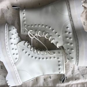 White Studded Platform Dr. Martens - Size 8W